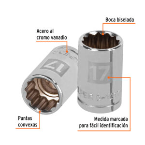 Alternative view of Dado de 17 mm, 12 puntas, cuadro 1/2', TRUPER