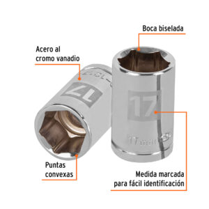 Alternative view of Dado de 17 mm, 6 puntas, cuadro 1/2', TRUPER