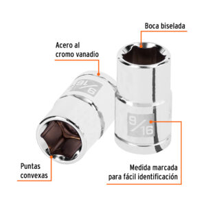 Alternative view of Dado de 9/16', 6 puntas, cuadro 1/2', TRUPER