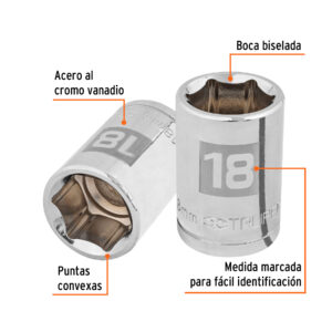 Alternative view of Dado de 18 mm, 6 puntas, cuadro 1/2', TRUPER