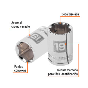 Alternative view of Dado de 19 mm, 6 puntas, cuadro 1/2', TRUPER