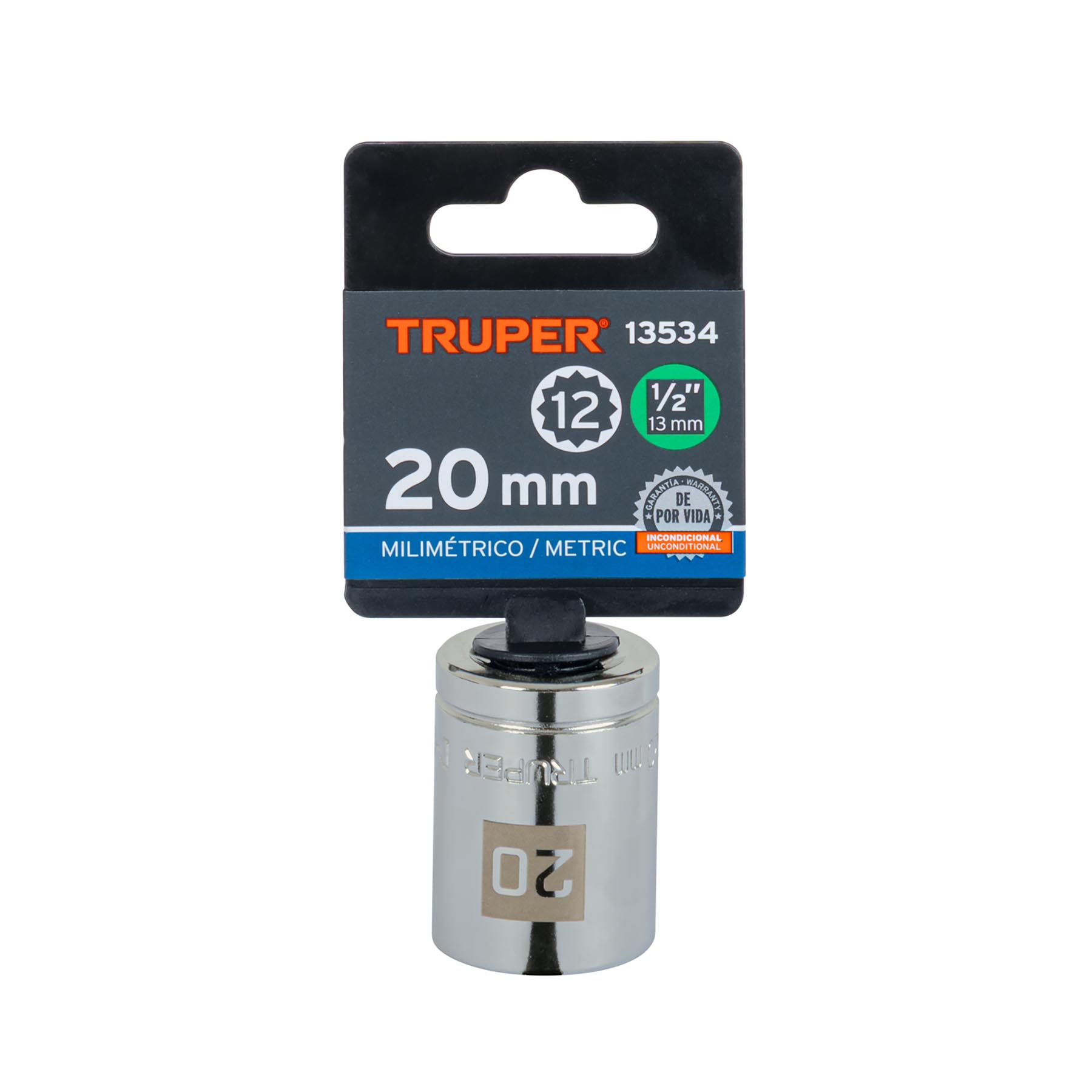 Dado de 20 mm, 12 puntas, cuadro 1/2', TRUPER - Imagen 4