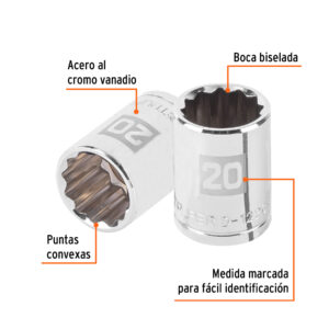 Alternative view of Dado de 20 mm, 12 puntas, cuadro 1/2', TRUPER