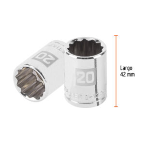 Dado de 20 mm, 12 puntas, cuadro 1/2', TRUPER - Imagen 3