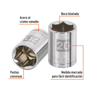 Alternative view of Dado de 20 mm, 6 puntas, cuadro 1/2', TRUPER