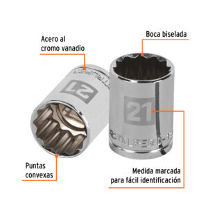 Alternative view of Dado de 21 mm, 12 puntas, cuadro 1/2', TRUPER