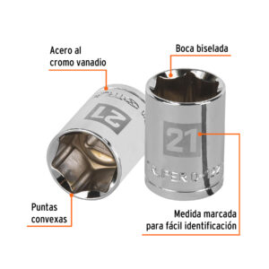 Alternative view of Dado de 21 mm, 6 puntas, cuadro 1/2', TRUPER