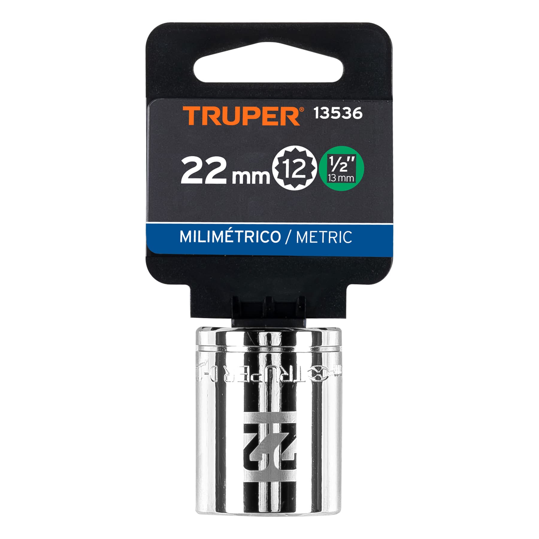 Dado de 22 mm, 12 puntas, cuadro 1/2', TRUPER - Imagen 4
