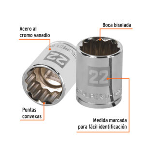 Alternative view of Dado de 22 mm, 12 puntas, cuadro 1/2', TRUPER
