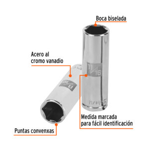 Alternative view of Dado largo de 11/16', 6 puntas, cuadro 1/2', TRUPER