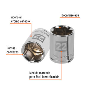 Alternative view of Dado de 22 mm, 6 puntas, cuadro 1/2', TRUPER
