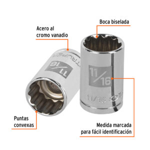 Alternative view of Dado de 11/16', 12 puntas, cuadro 1/2', TRUPER