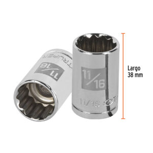 Dado de 11/16', 12 puntas, cuadro 1/2', TRUPER - Imagen 3