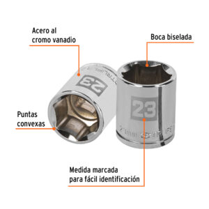 Alternative view of Dado de 23 mm, 6 puntas, cuadro 1/2', TRUPER