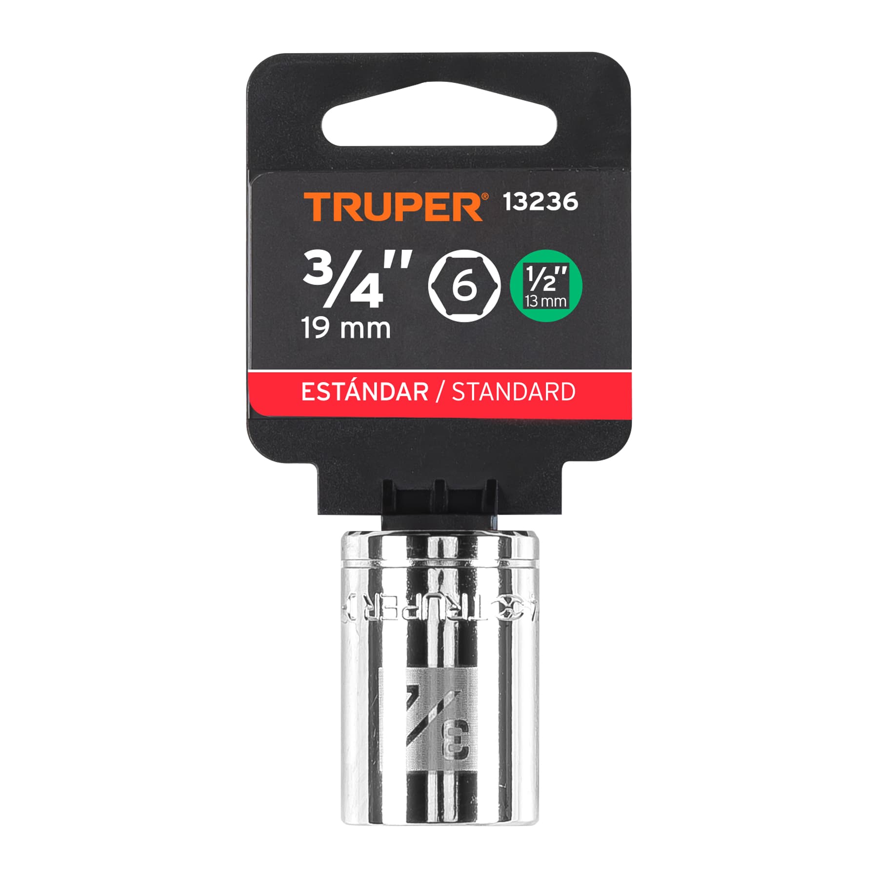 Dado de 3/4', 6 puntas, cuadro 1/2', TRUPER - Imagen 4