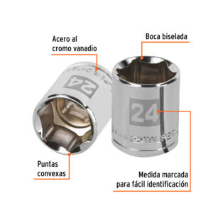 Alternative view of Dado de 24 mm, 6 puntas, cuadro 1/2', TRUPER