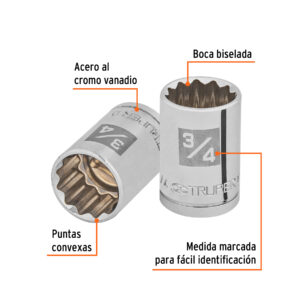 Alternative view of Dado de 3/4', 12 puntas, cuadro 1/2', TRUPER
