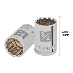 Dado de 3/4', 12 puntas, cuadro 1/2', TRUPER - Imagen 3