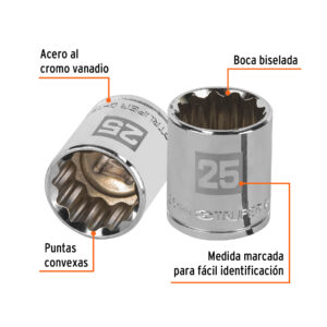 Alternative view of Dado de 25 mm, 12 puntas, cuadro 1/2', TRUPER