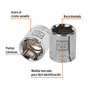 Alternative view of Dado de 25 mm, 6 puntas, cuadro 1/2', TRUPER