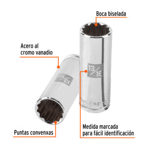 Alternative view of Dado largo de 13/16', 12 puntas, cuadro 1/2', TRUPER