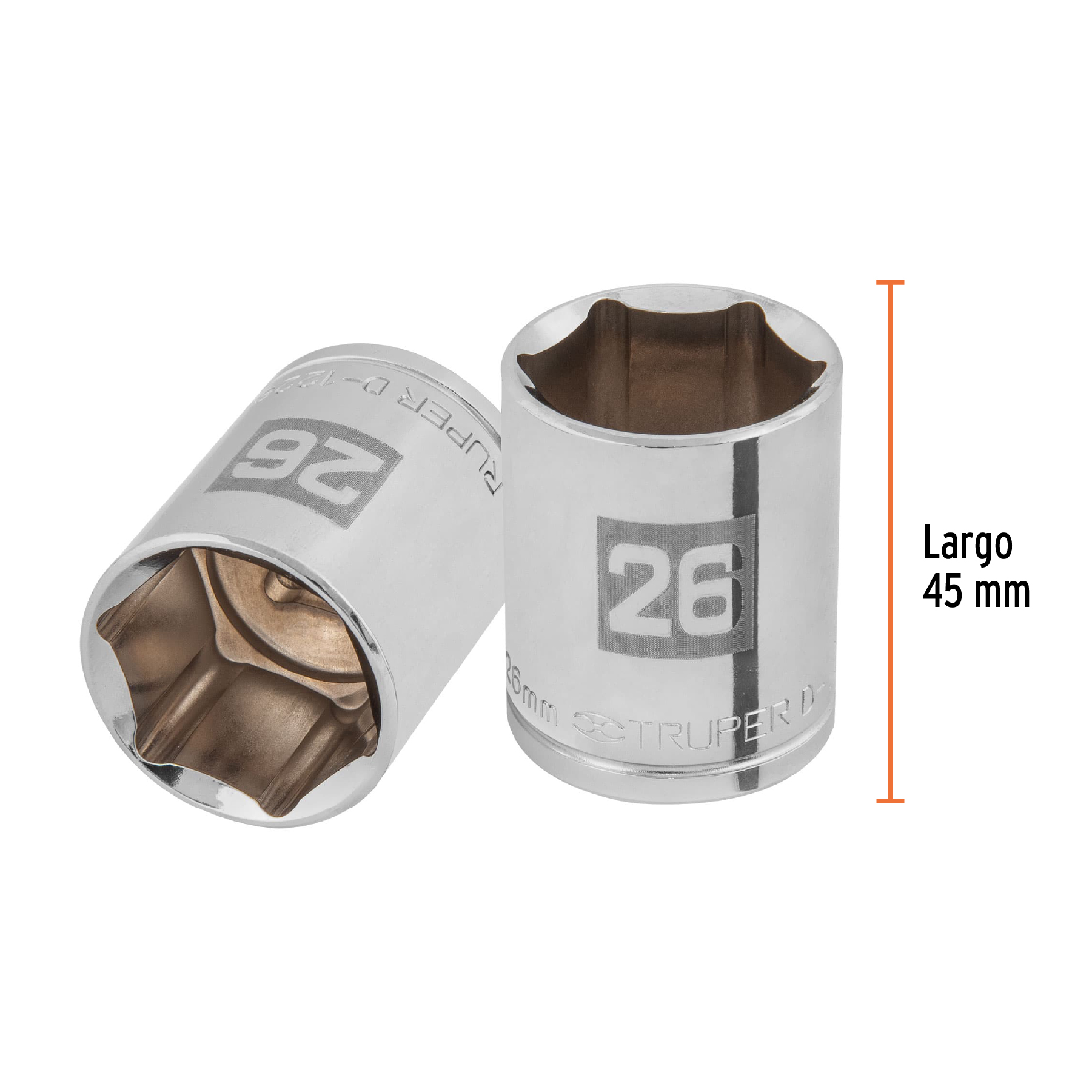 Dado de 26 mm, 6 puntas, cuadro 1/2', TRUPER - Imagen 3