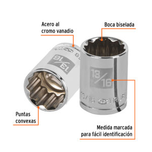 Alternative view of Dado de 13/16', 12 puntas, cuadro 1/2', TRUPER