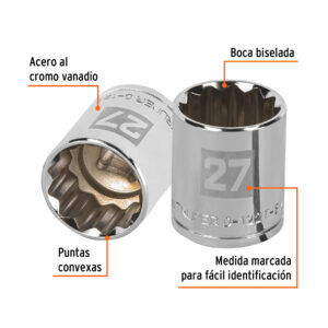 Alternative view of Dado de 27 mm, 12 puntas, cuadro 1/2', TRUPER