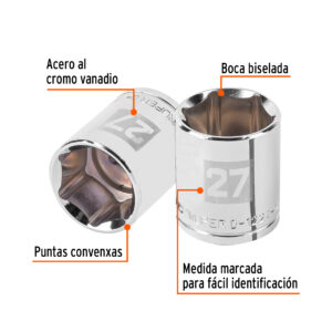 Alternative view of Dado de 27 mm, 6 puntas, cuadro 1/2', TRUPER