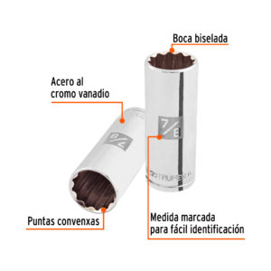 Alternative view of Dado largo de 7/8', 12 puntas, cuadro 1/2', TRUPER