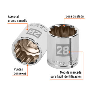 Alternative view of Dado de 28 mm, 12 puntas, cuadro 1/2', TRUPER