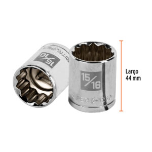 Dado de 15/16', 12 puntas, cuadro 1/2', TRUPER - Imagen 3