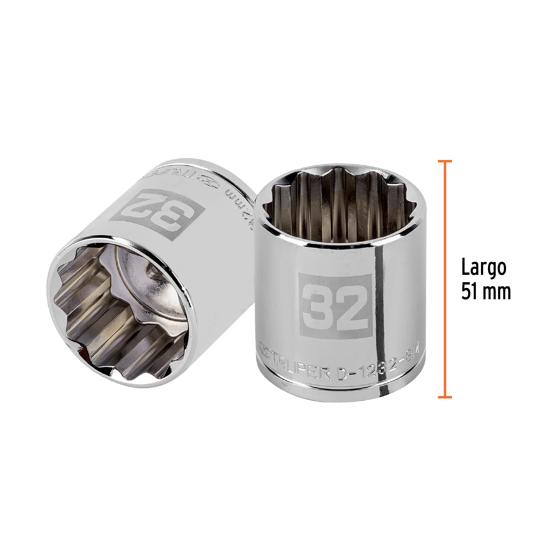 Dado de 32 mm, 12 puntas, cuadro 1/2', TRUPER - Imagen 3