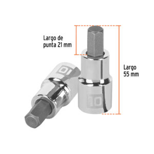 Dado punta hexagonal de 10 mm, cuadro 1/2', TRUPER - Imagen 3