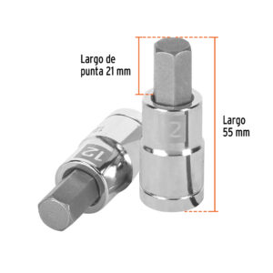 Dado punta hexagonal de 12 mm, cuadro 1/2', TRUPER - Imagen 3