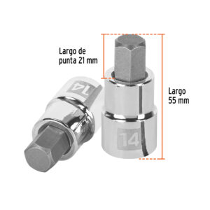 Dado punta hexagonal de 14 mm, cuadro 1/2', TRUPER - Imagen 3