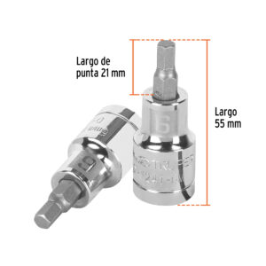 Dado punta hexagonal de 6 mm, cuadro 1/2', TRUPER - Imagen 3