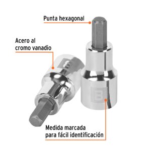 Alternative view of Dado punta hexagonal de 8 mm, cuadro 1/2', TRUPER
