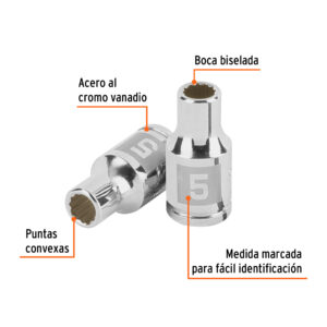 Alternative view of Dado de 5 mm, 12 puntas, cuadro 1/4', TRUPER