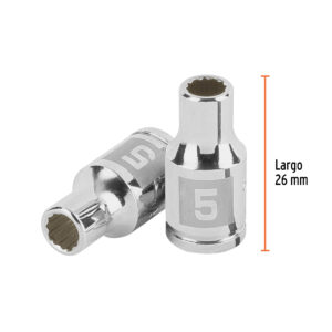 Dado de 5 mm, 12 puntas, cuadro 1/4', TRUPER - Imagen 3