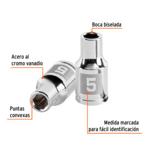 Alternative view of Dado de 5 mm, 6 puntas, cuadro 1/4', TRUPER