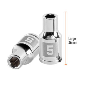 Dado de 5 mm, 6 puntas, cuadro 1/4', TRUPER - Imagen 3
