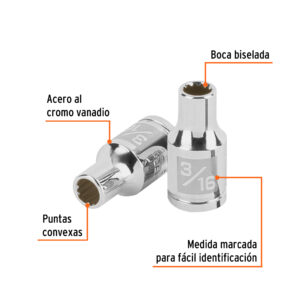 Alternative view of Dado de 3/16', 12 puntas, cuadro 1/4', TRUPER