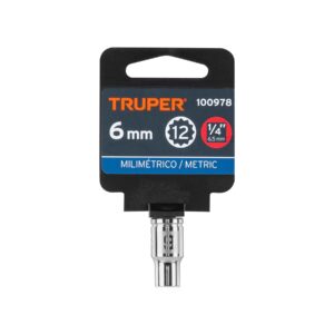 Dado de 6 mm, 12 puntas, cuadro 1/4', TRUPER - Imagen 4