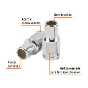 Alternative view of Dado de 6 mm, 12 puntas, cuadro 1/4', TRUPER