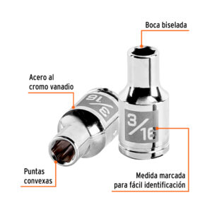Alternative view of Dado de 3/16', 6 puntas, cuadro 1/4', TRUPER