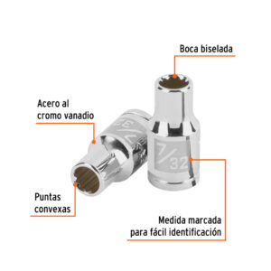 Alternative view of Dado de 7/32', 12 puntas, cuadro 1/4', TRUPER