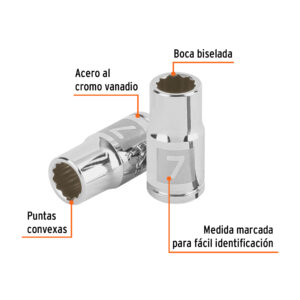 Alternative view of Dado de 7 mm, 12 puntas, cuadro 1/4', TRUPER