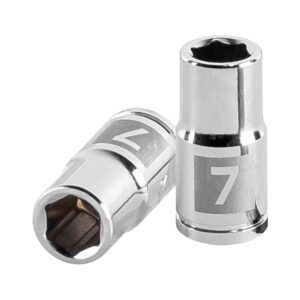 Dado de 7 mm, 6 puntas, cuadro 1/4', TRUPER