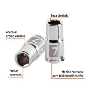 Alternative view of Dado de 7 mm, 6 puntas, cuadro 1/4', TRUPER